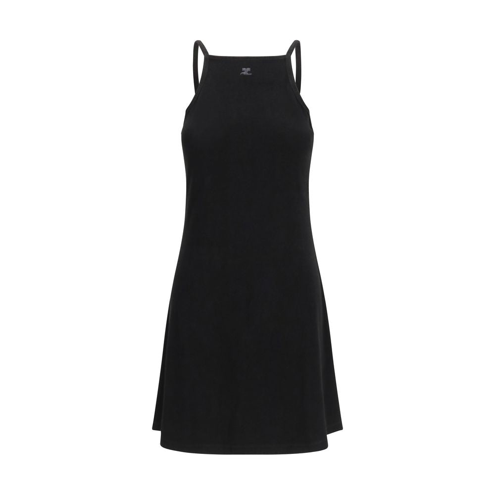 Robe décontractée Courrèges noire en viscose