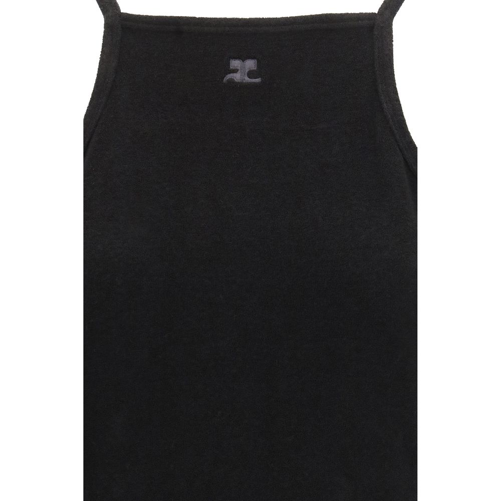 Robe décontractée Courrèges noire en viscose