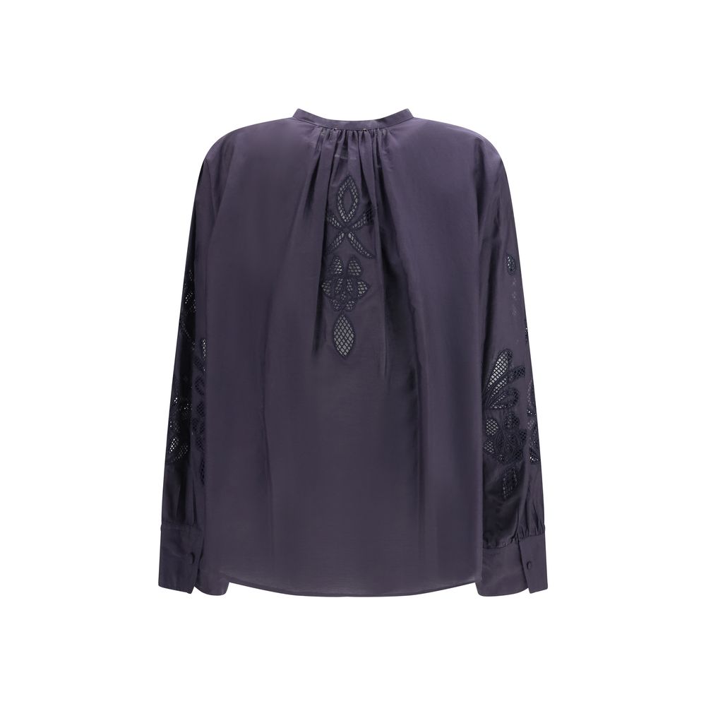 Chemise Forte_Forte en coton bleu à motifs