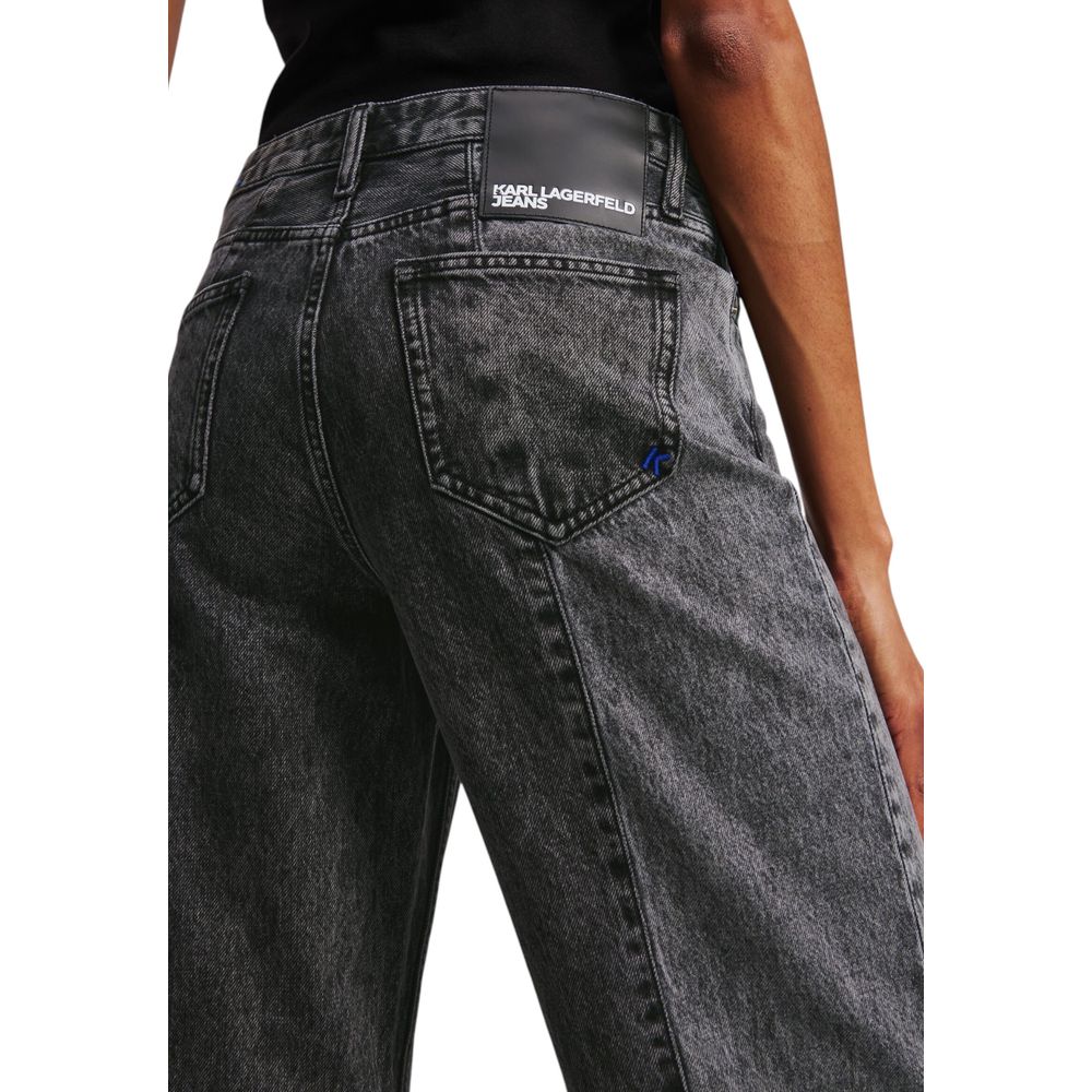 Karl Lagerfeld Black Relaxed Fit Jeans for Women side view