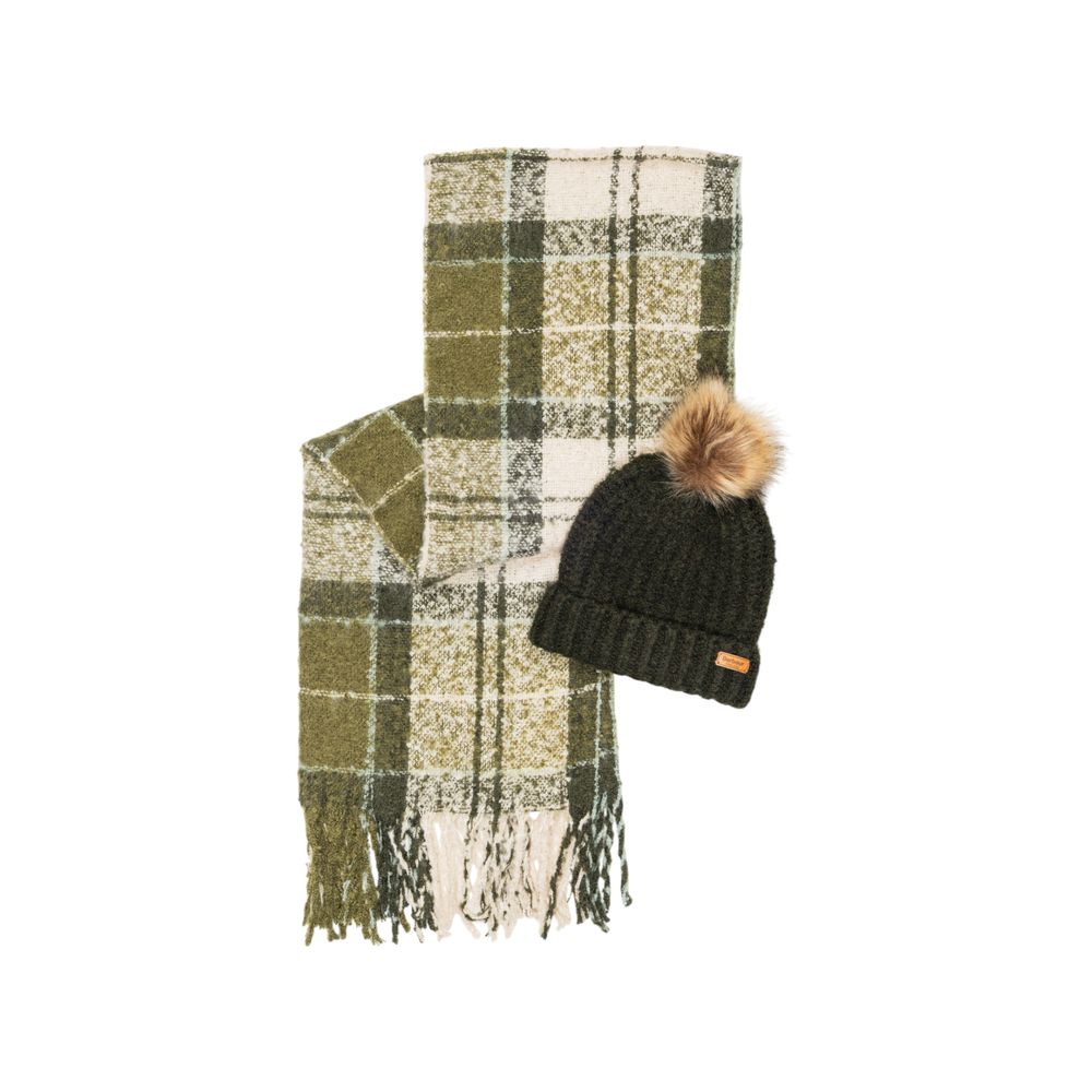 Bonnet Barbour en polyester vert