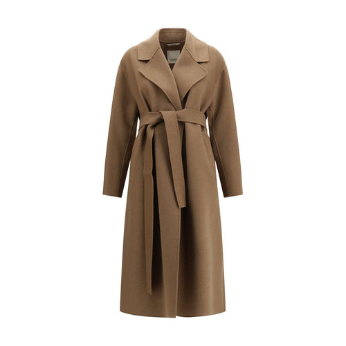 'S Max Mara Beige Fleece Wool Coat