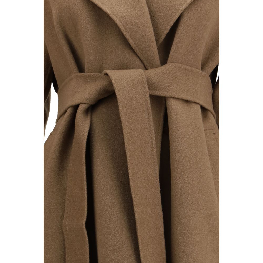 'S Max Mara Beige Fleece Wool Coat