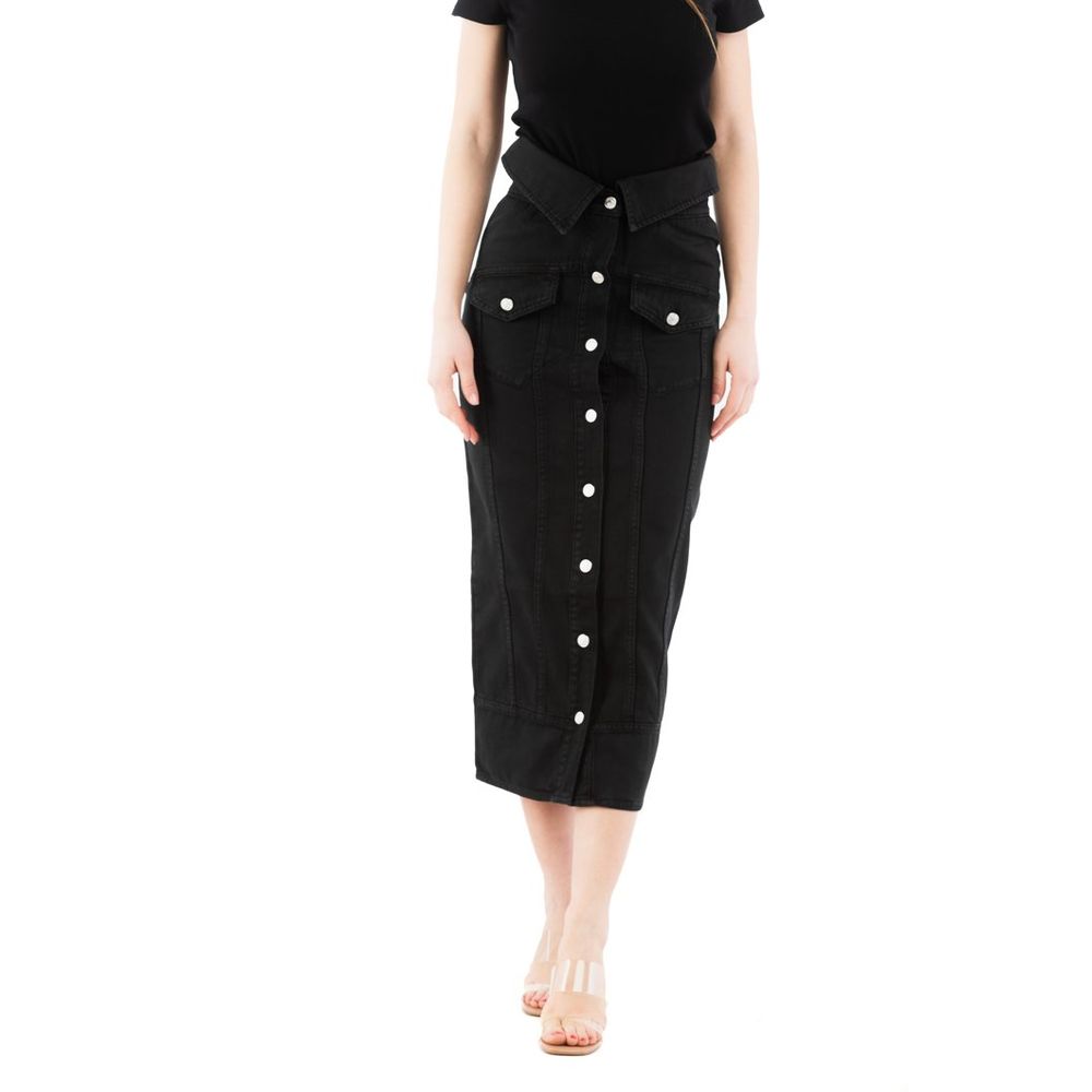 Jupe midi Moschino en coton noir
