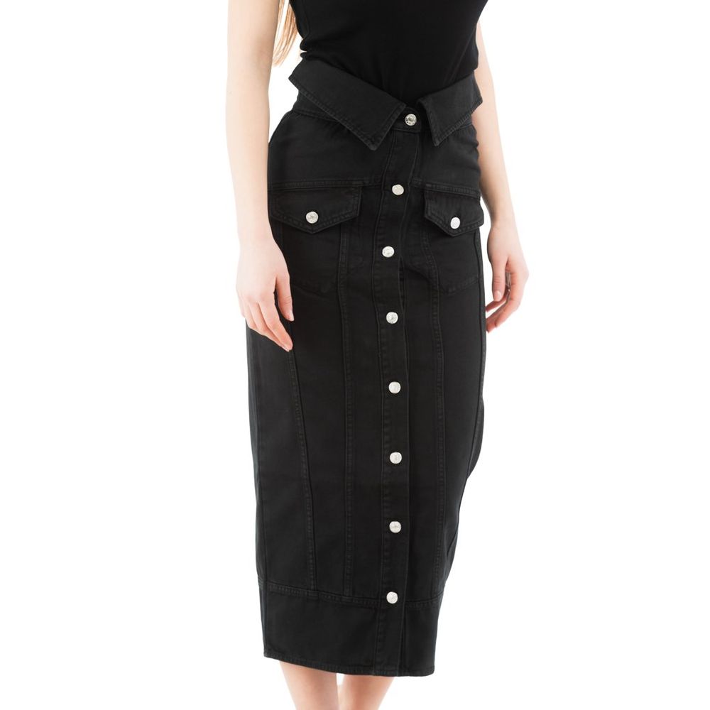 Jupe midi Moschino en coton noir