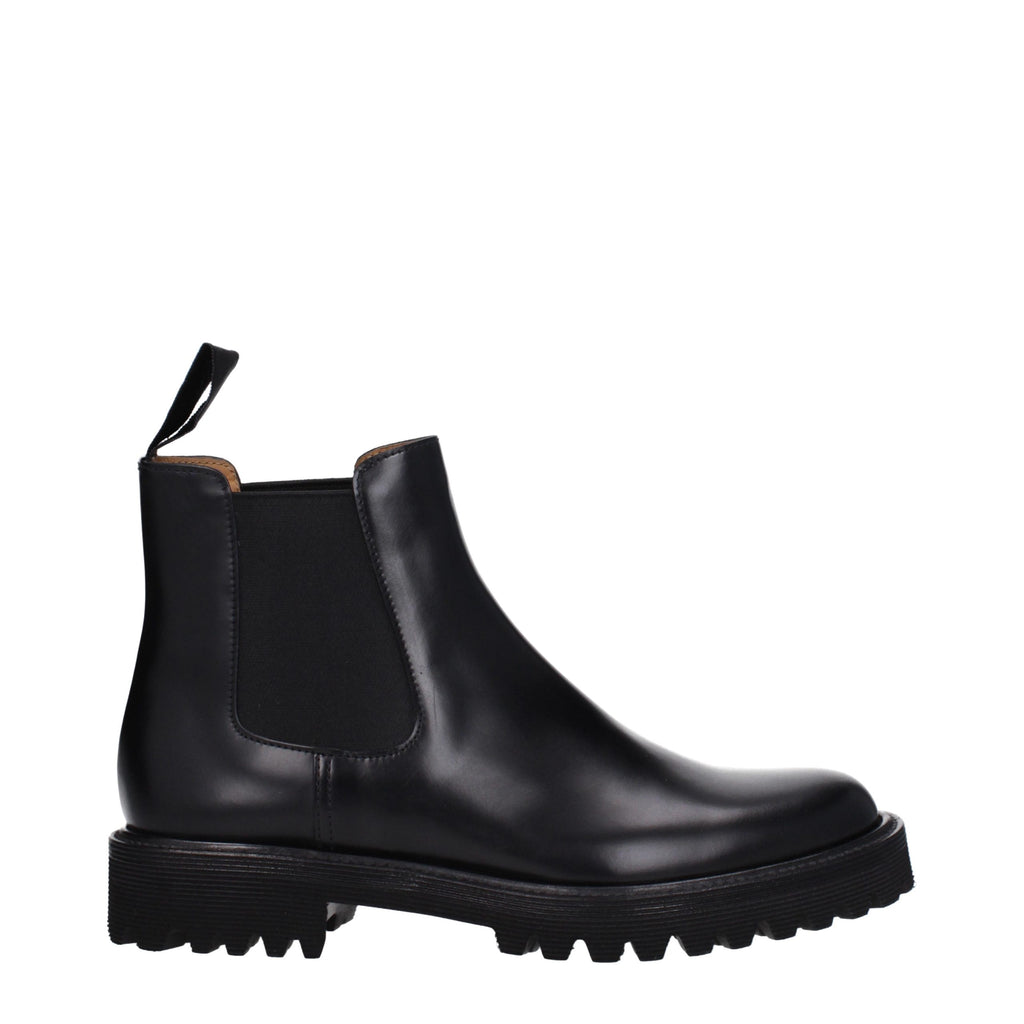 Bottines en cuir noir Church's