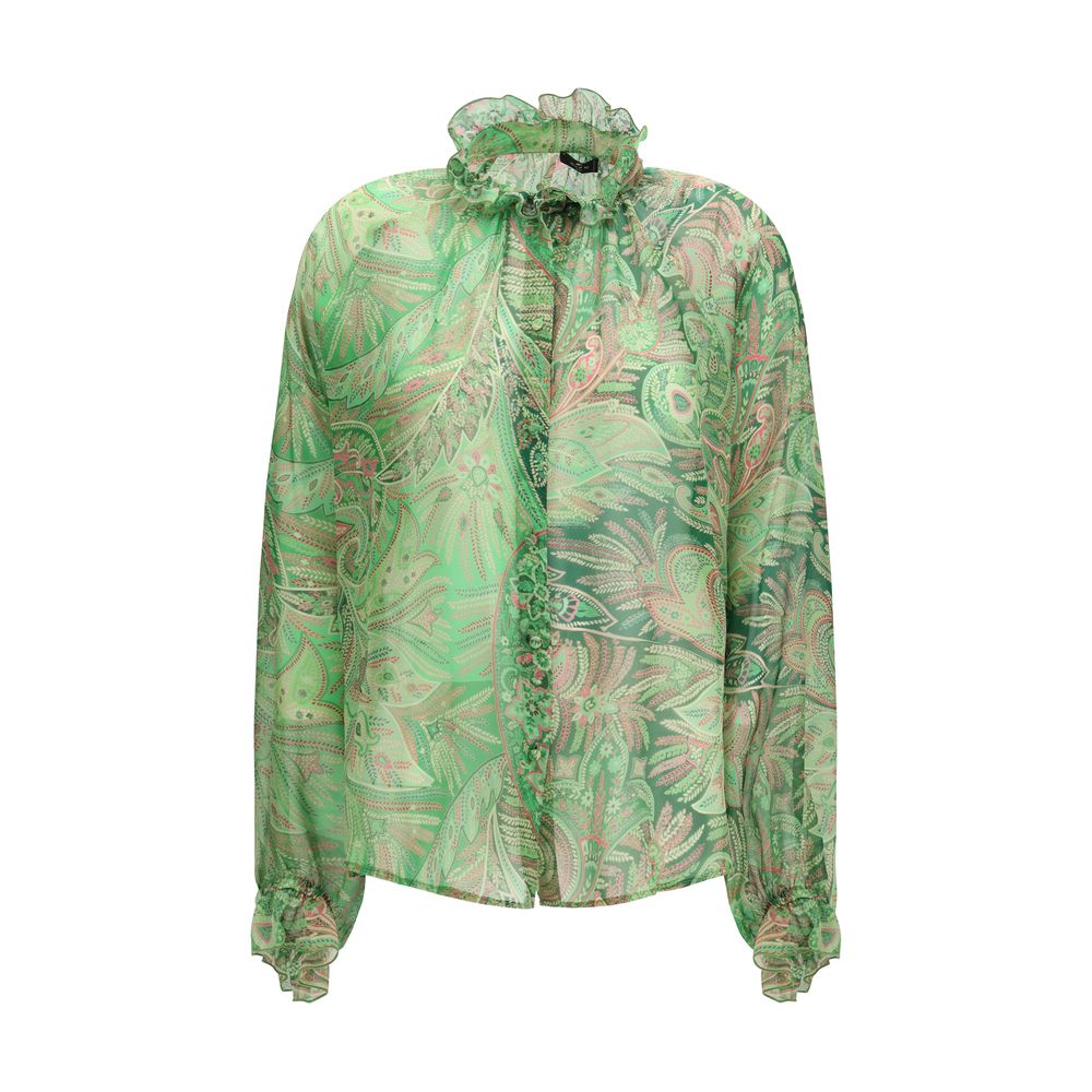 Chemise en soie bicolore à motif Etro
