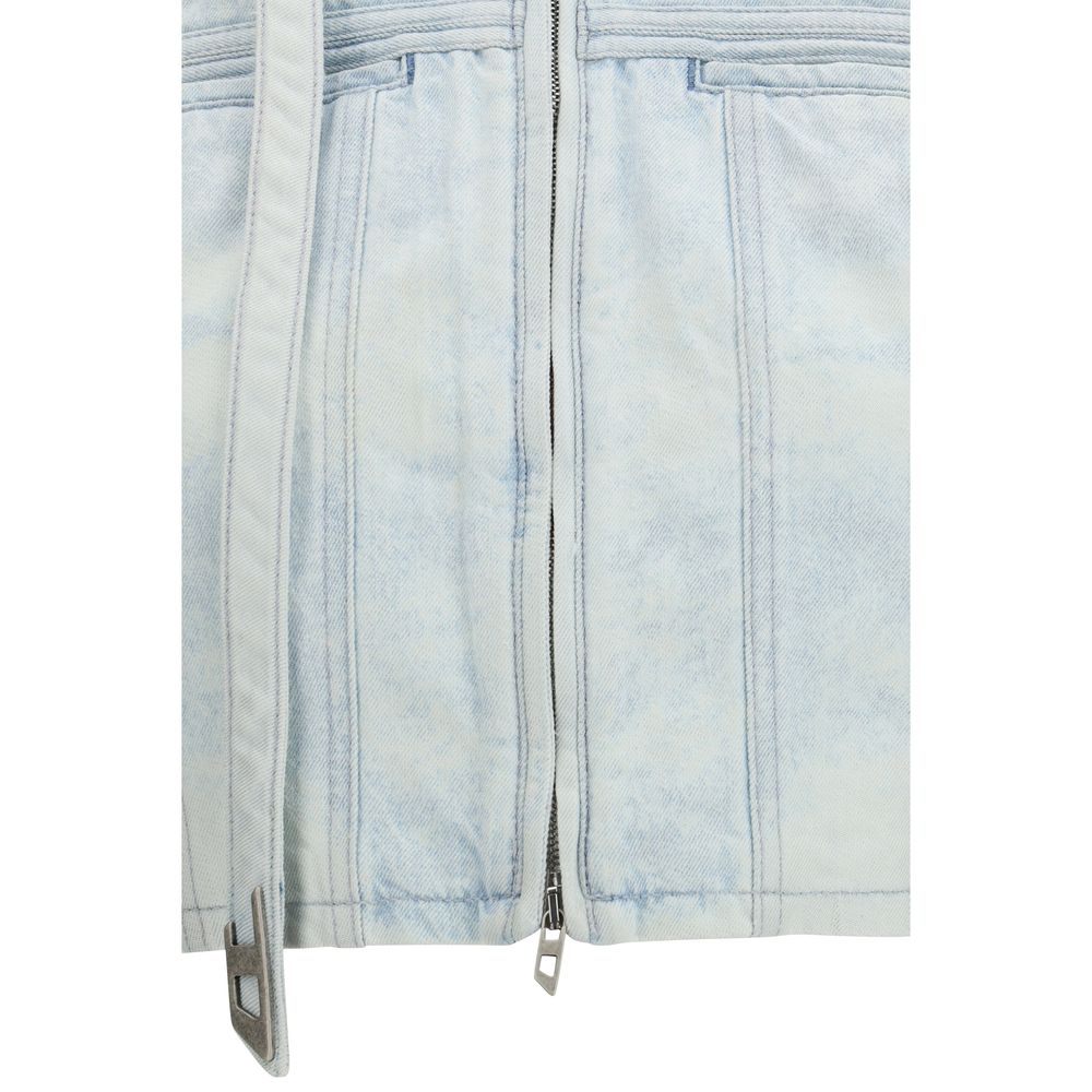 Diesel Blue Biker Jackets for Women detail view