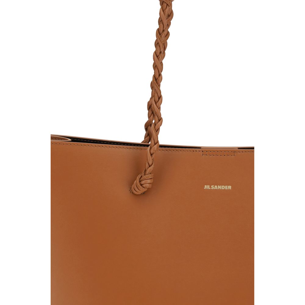 Jil Sander Brown Calf Leather Bos Taurus Shoulder Bag
