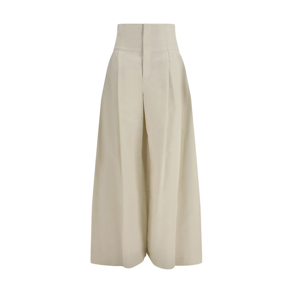 Pantalon en coton beige Brunello Cucinelli