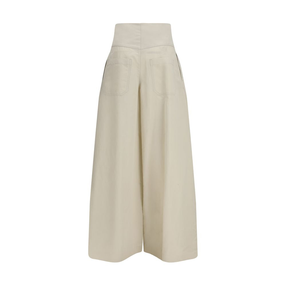 Pantalon en coton beige Brunello Cucinelli