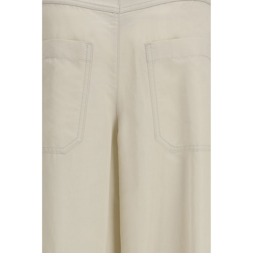 Pantalon en coton beige Brunello Cucinelli