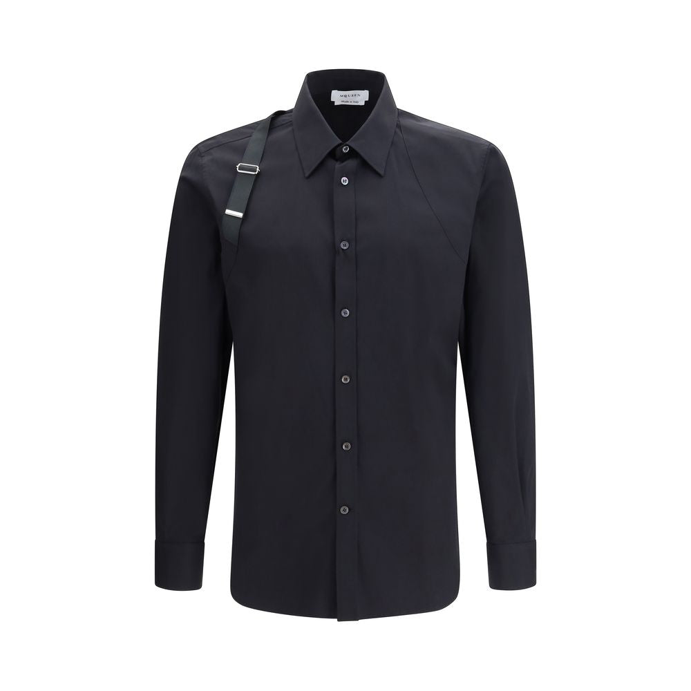 Chemise habillée en coton noir Alexander McQueen
