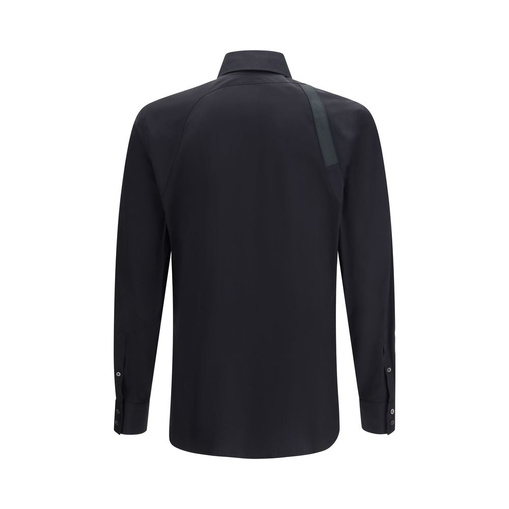 Chemise habillée en coton noir Alexander McQueen