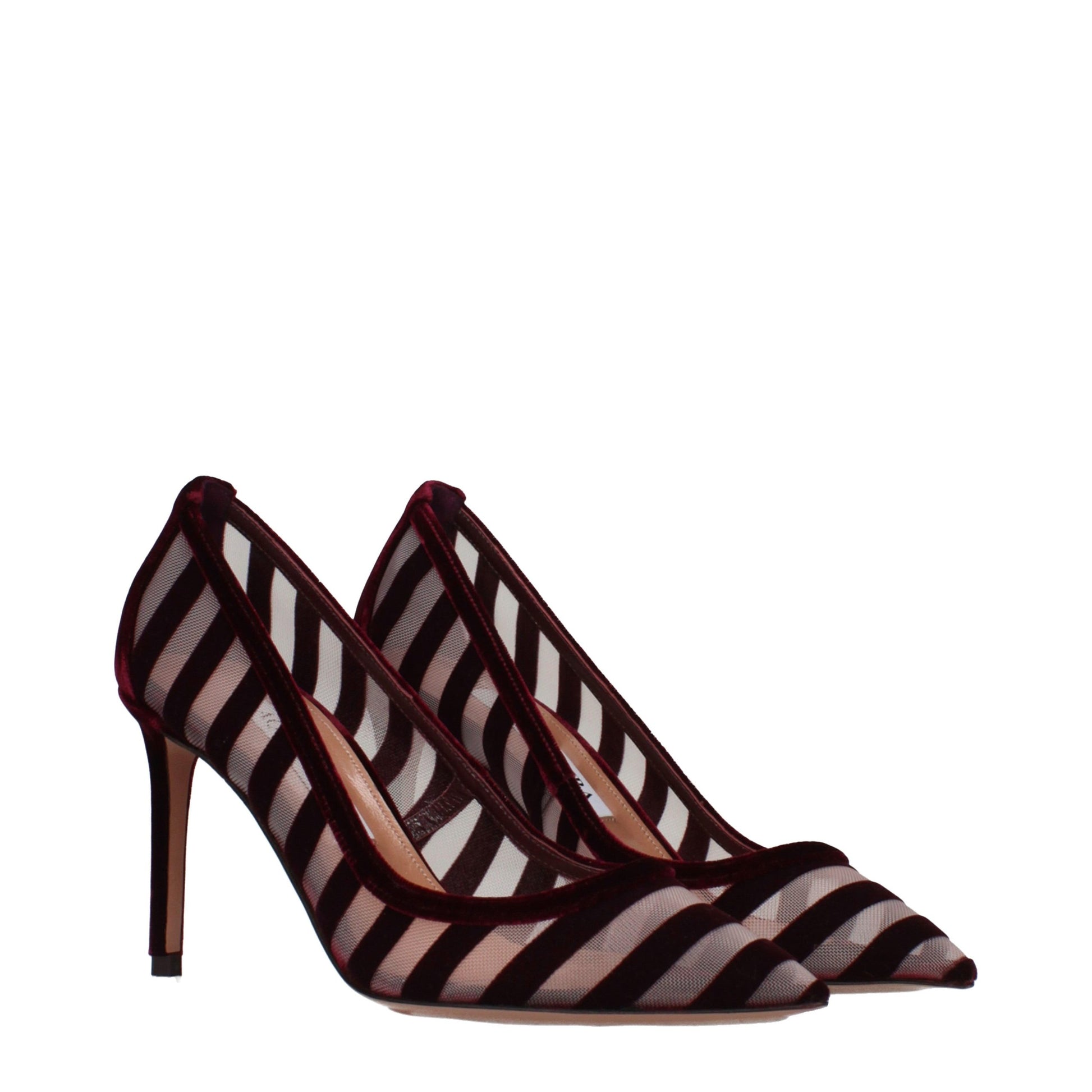 Escarpins Aquazzura transparents en velours à talon moyen