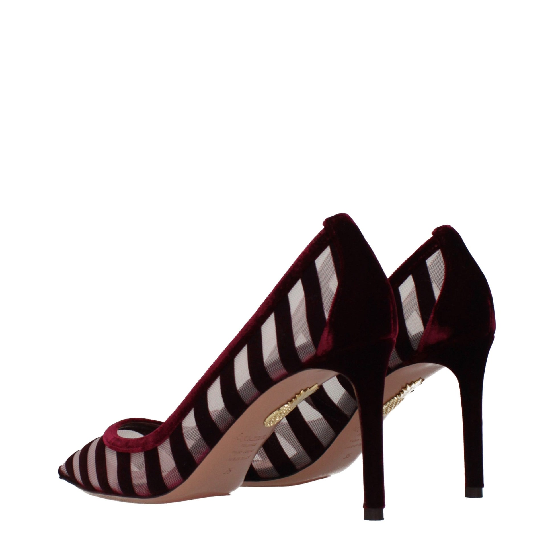 Escarpins Aquazzura transparents en velours à talon moyen