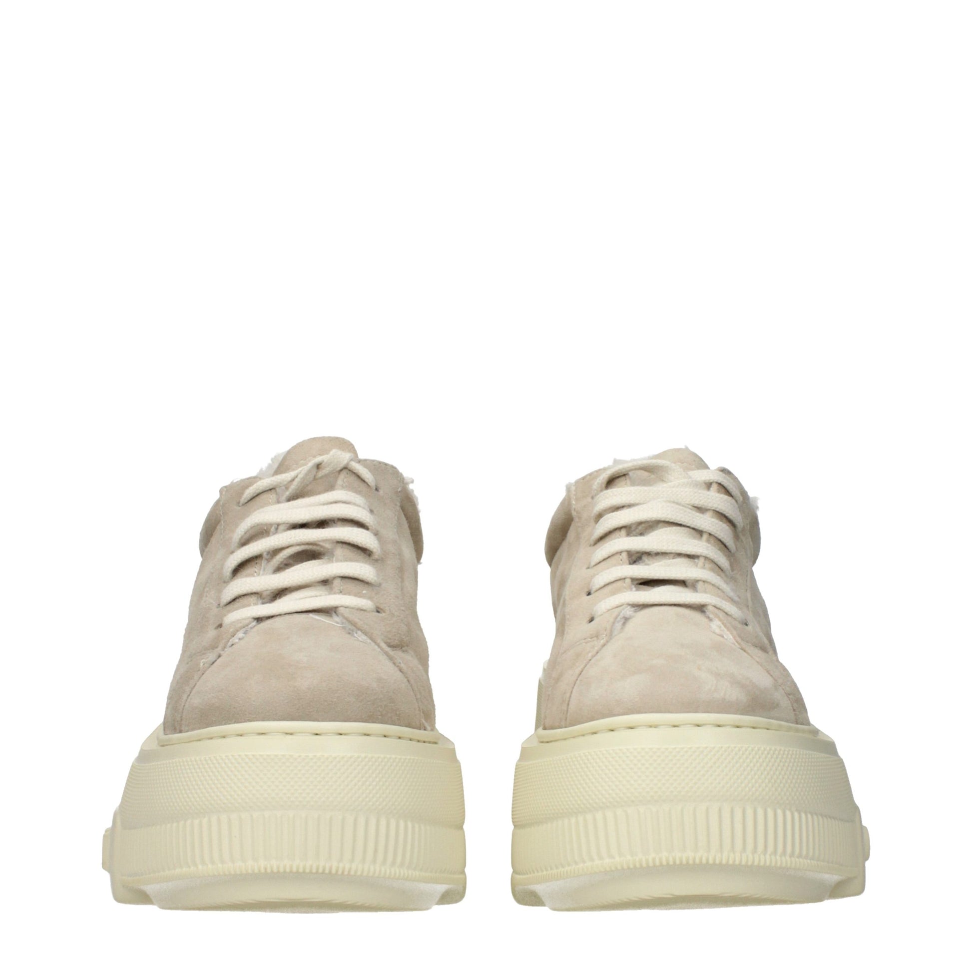 Baskets chunky Casadei en cuir beige