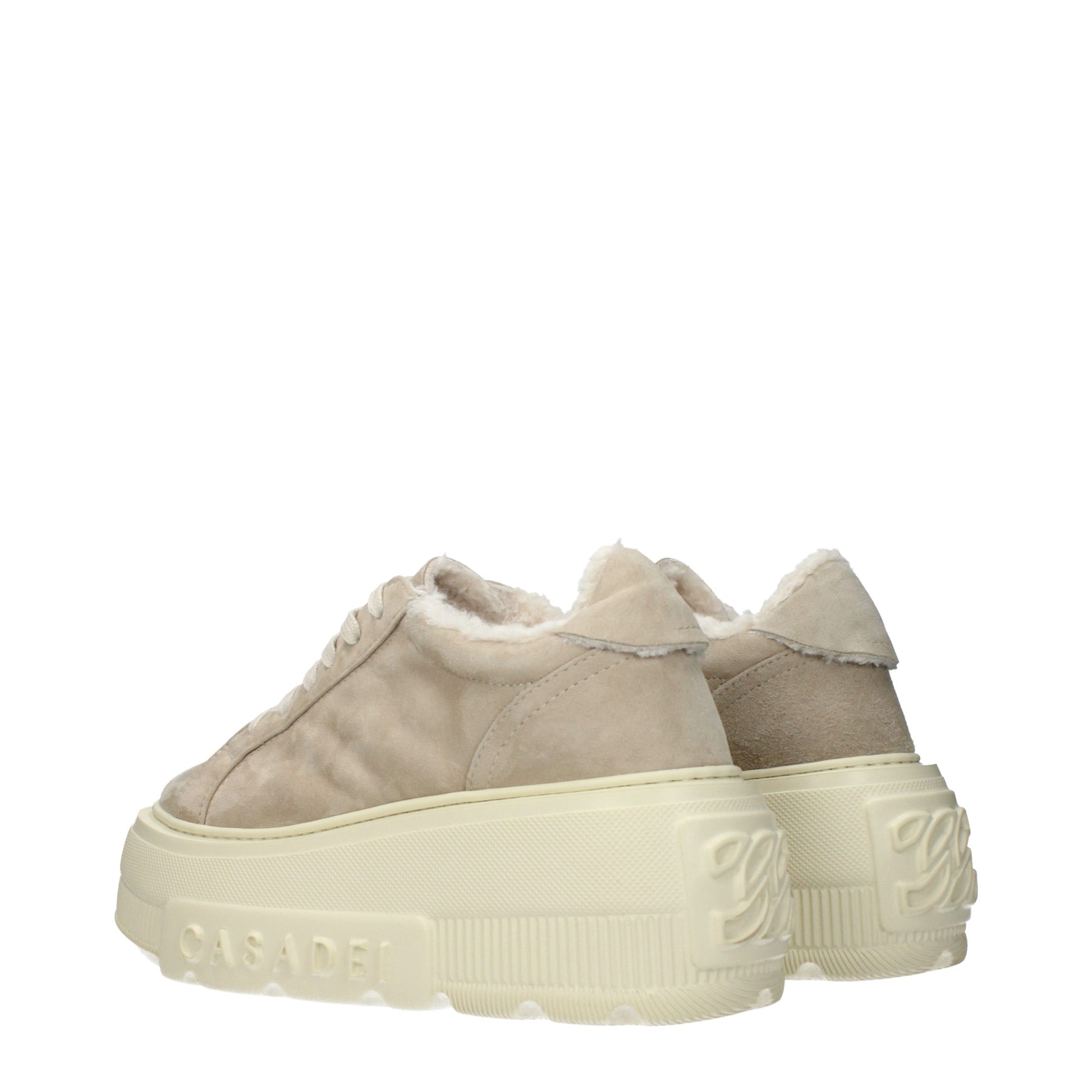 Baskets chunky Casadei en cuir beige