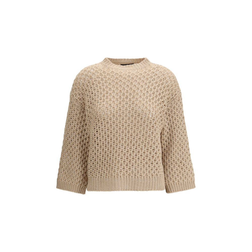 Sweat-shirt Fabiana Filippi en laine polaire beige