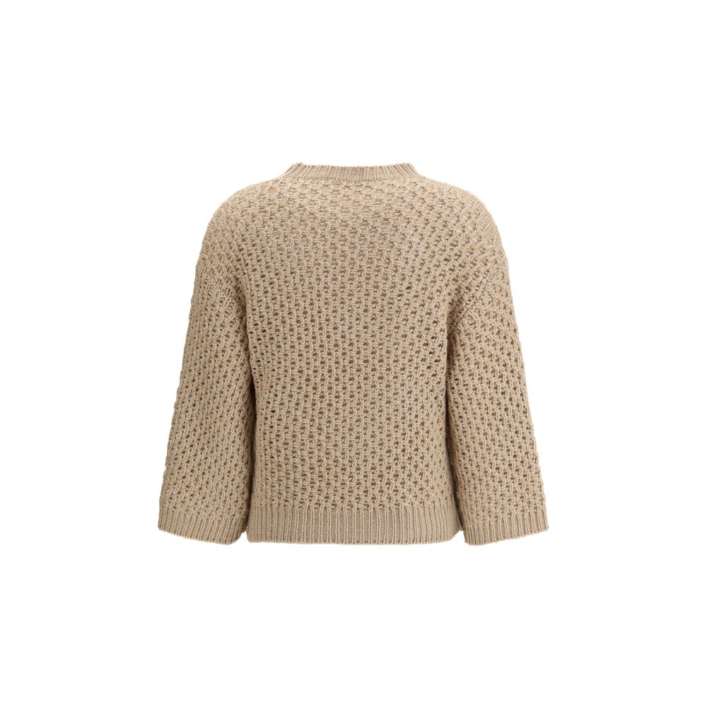 Sweat-shirt Fabiana Filippi en laine polaire beige