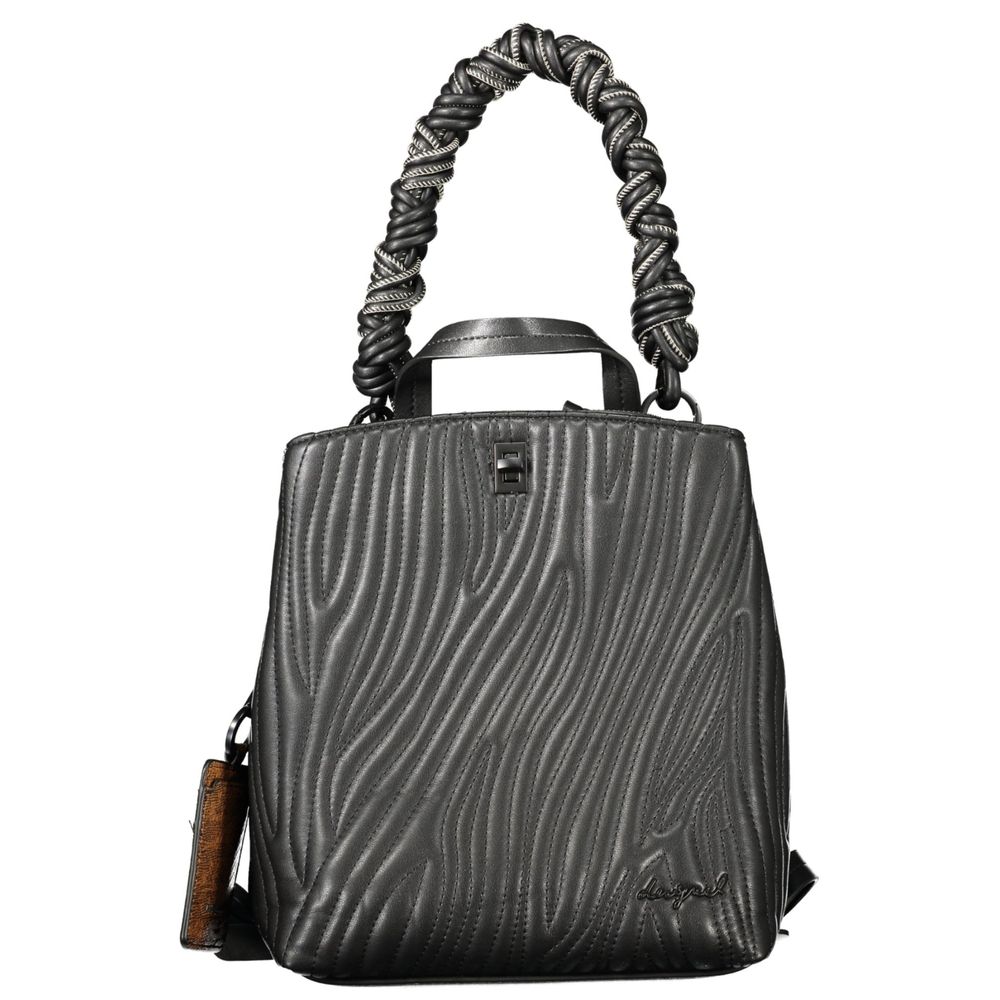Mini-sac à dos noir en polyuréthane Desigual pour femme