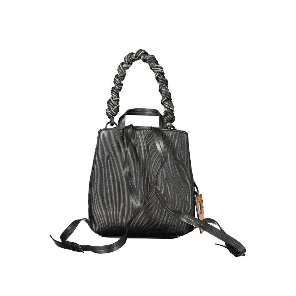 Mini-sac à dos noir en polyuréthane Desigual pour femme