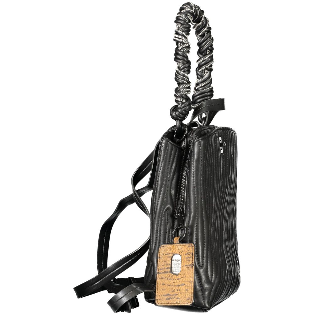 Mini-sac à dos noir en polyuréthane Desigual pour femme