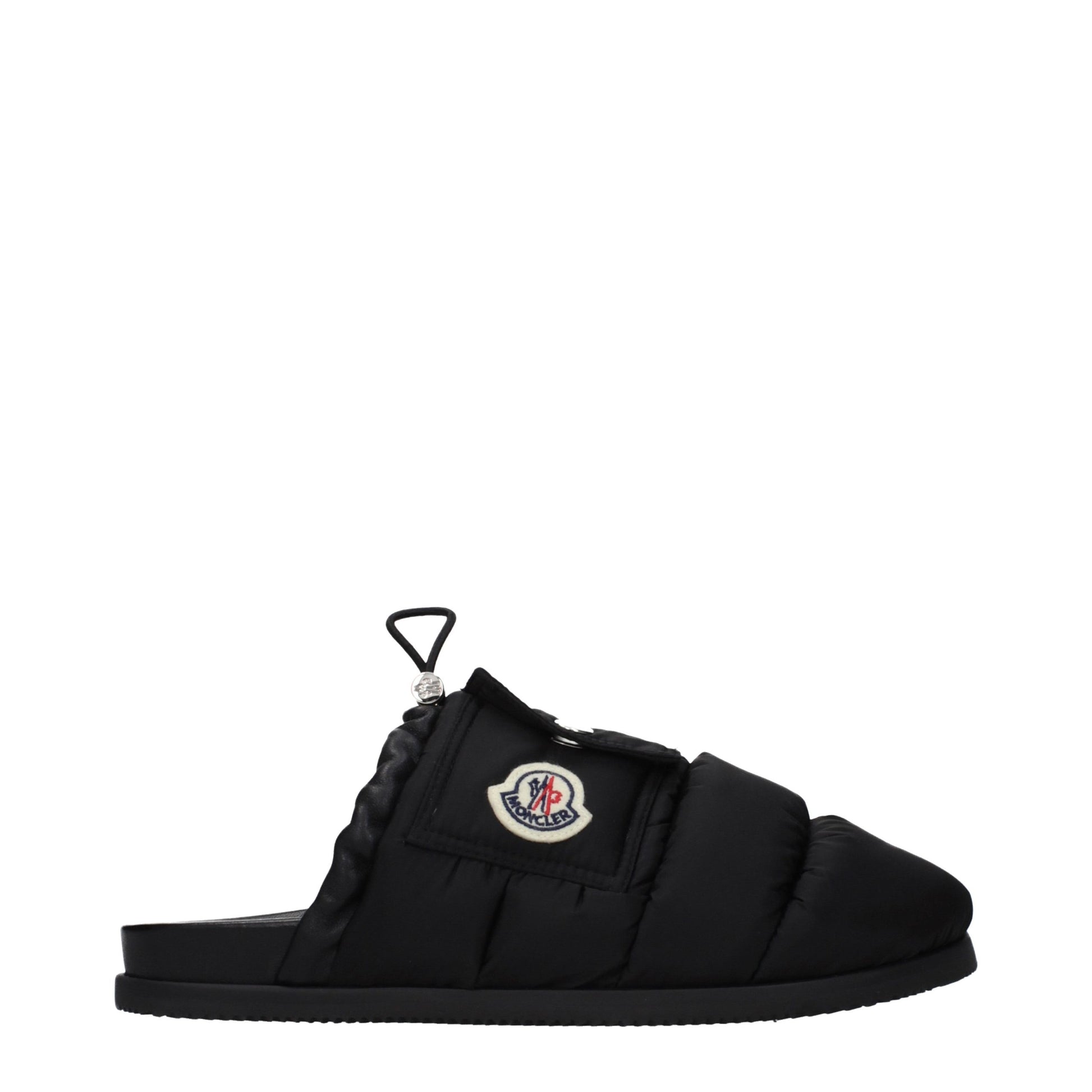 Pantoufles Moncler en tissu noir