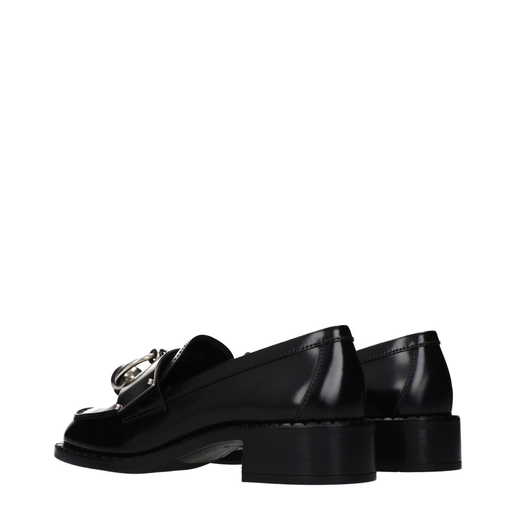 Prada Black Slip On Loafers for Women side view