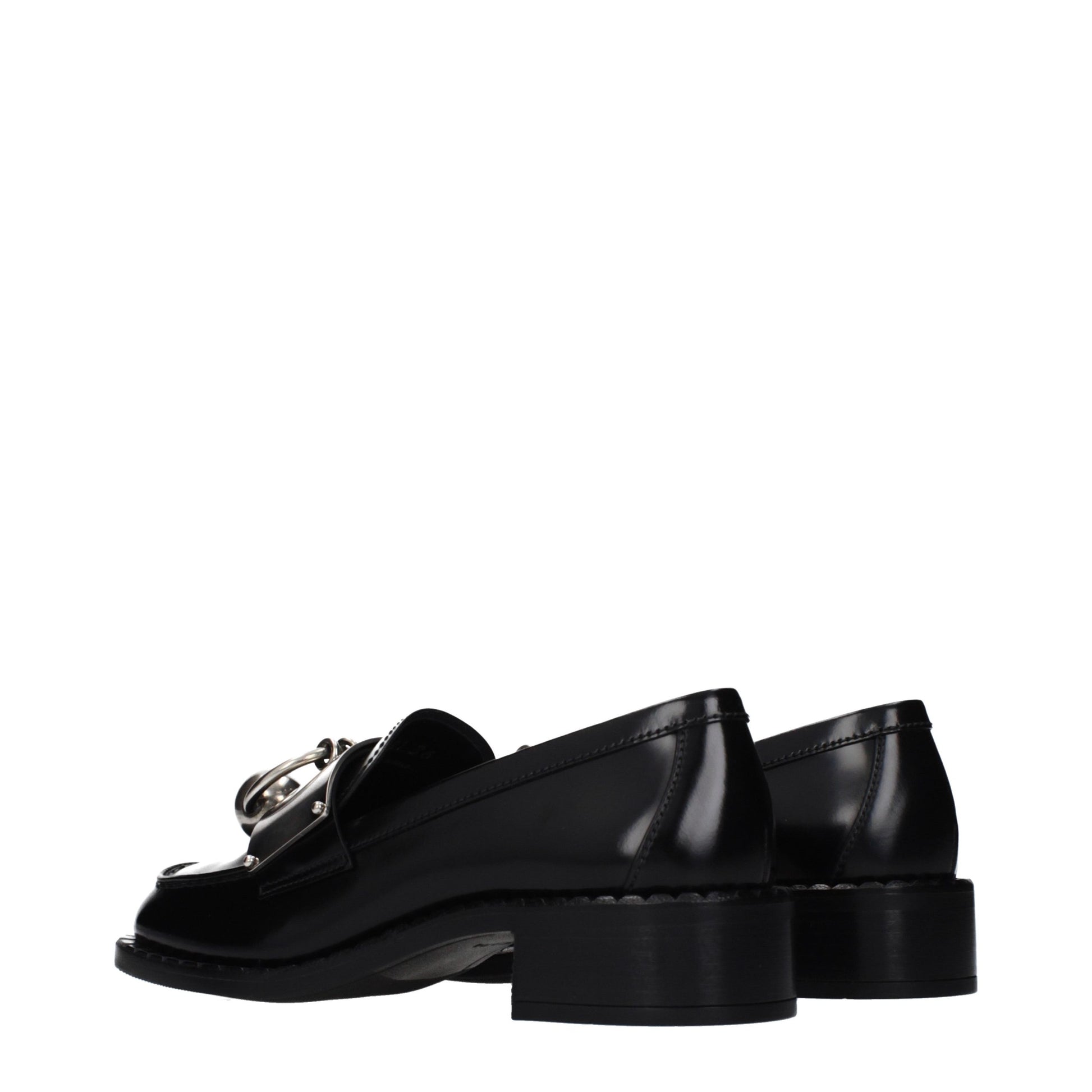 Prada Black Slip On Loafers for Women side view
