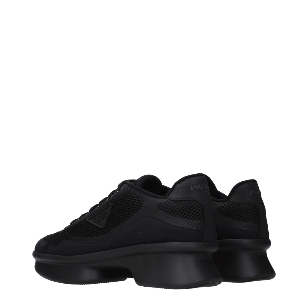 Prada Black Low Top Sneakers for Women side view