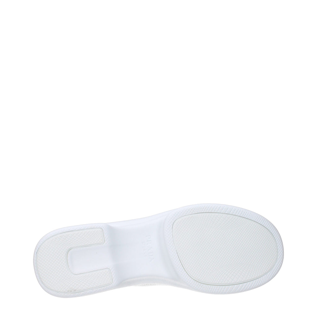 Prada White Fabric Athletic Sneakers