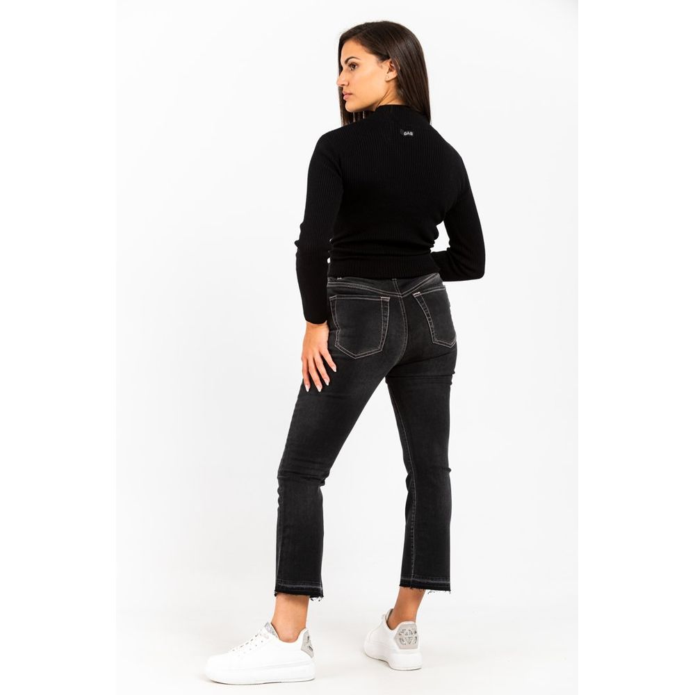 Gas Gray Cotton Cropped Jeans