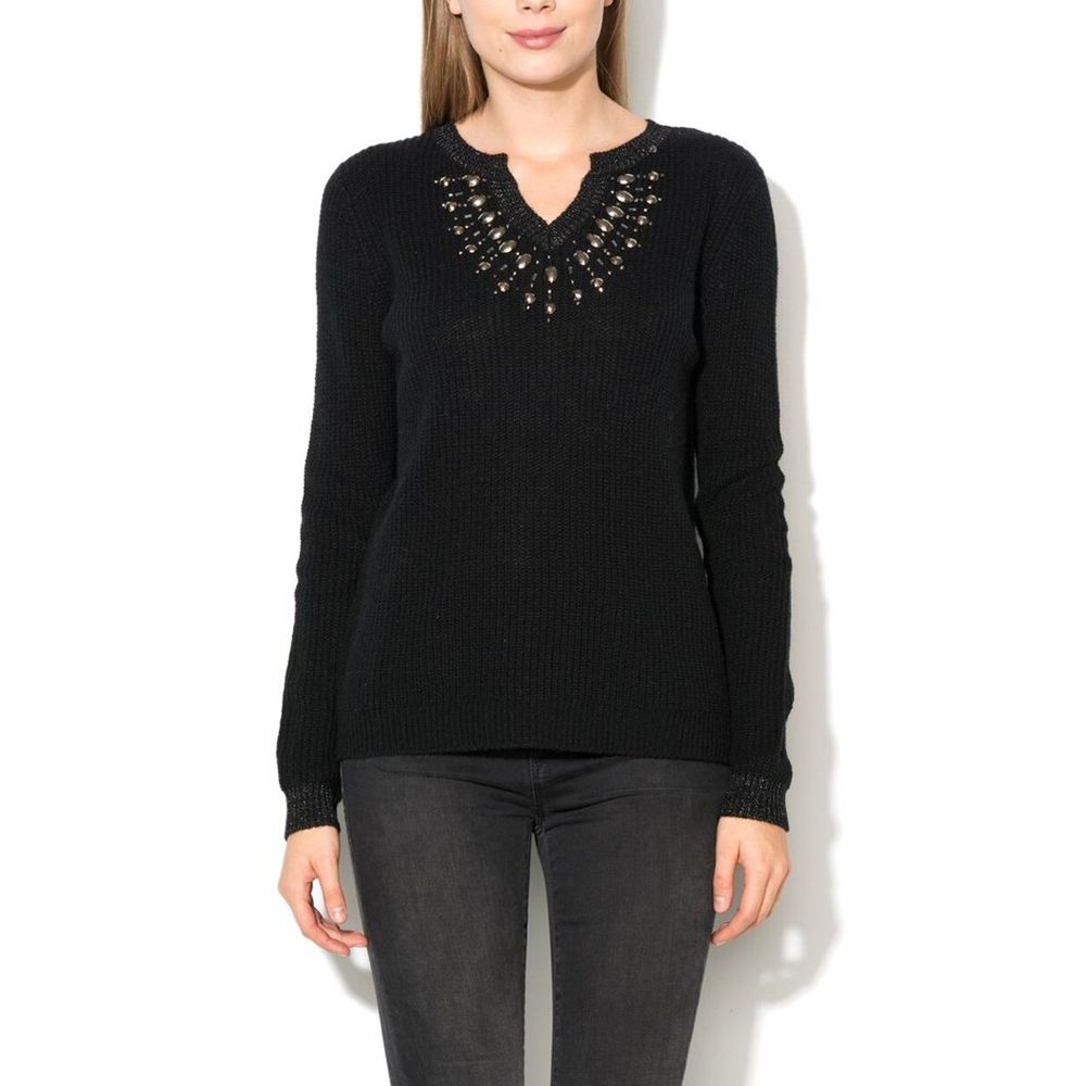 Sweat-shirt en polyacrylique noir de jais