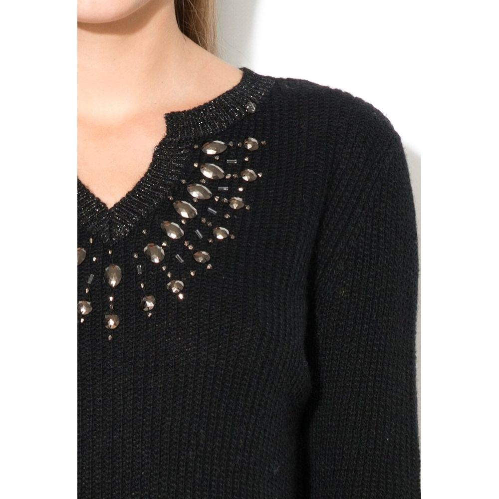 Sweat-shirt en polyacrylique noir de jais