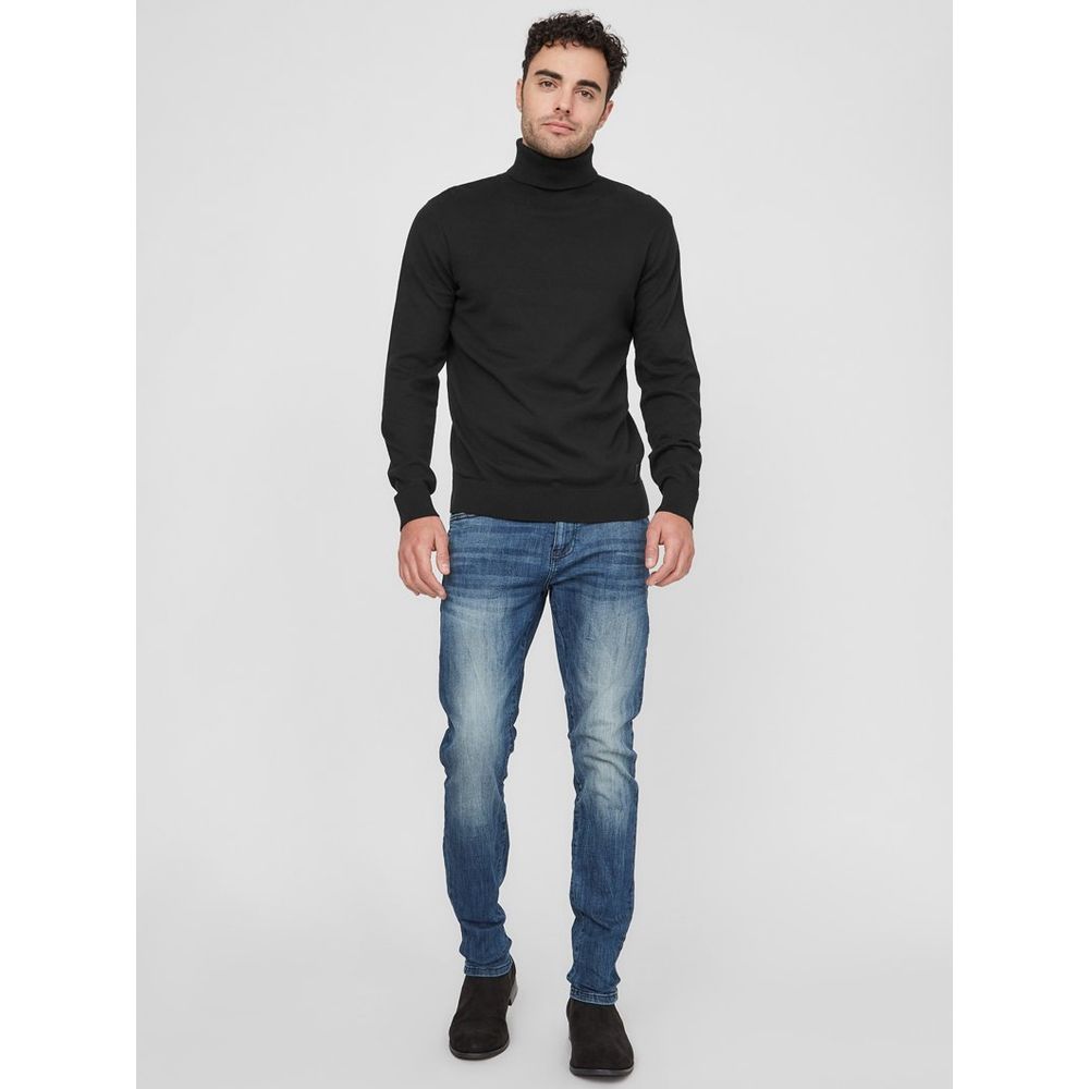 Col roulé noir en coton Guess