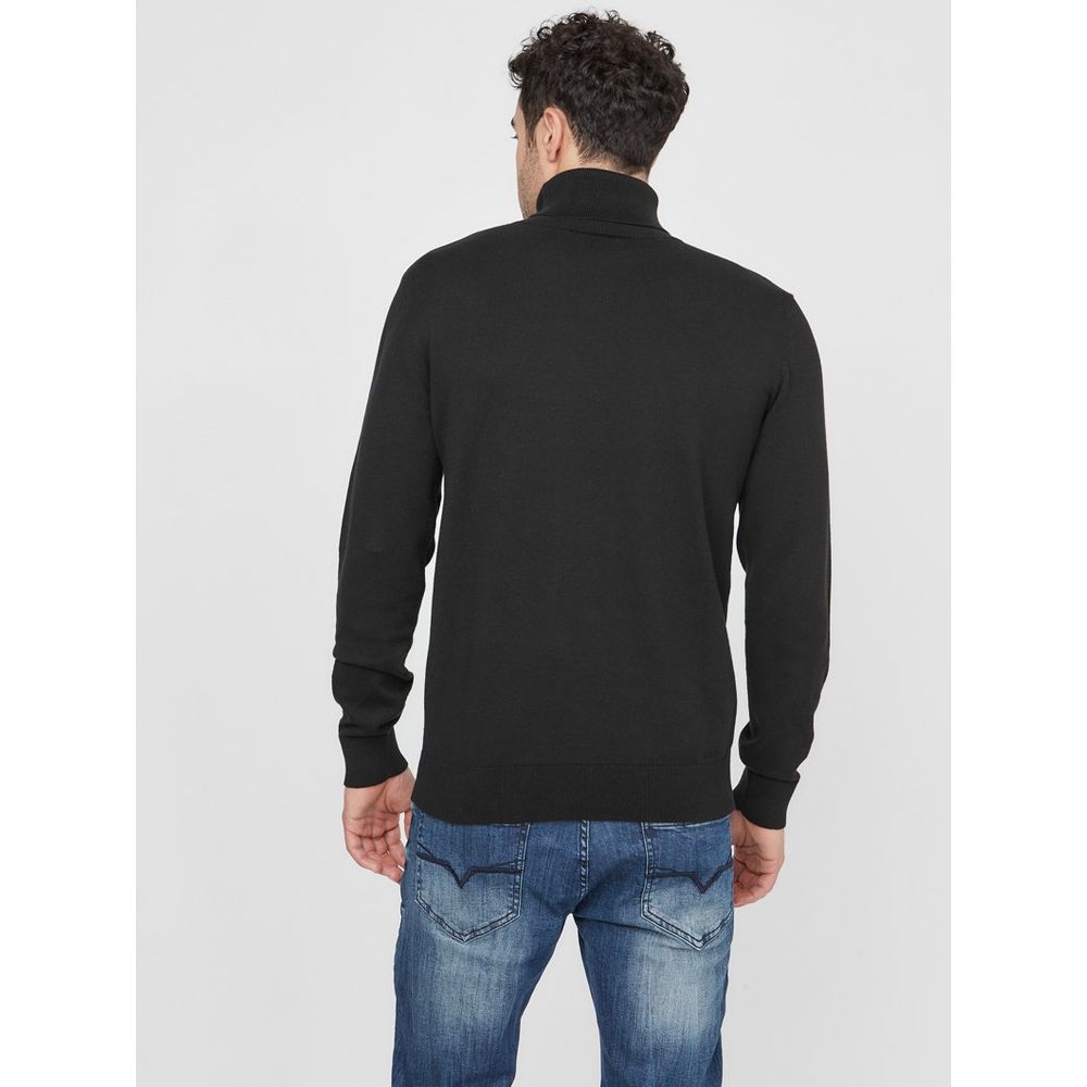 Col roulé noir en coton Guess