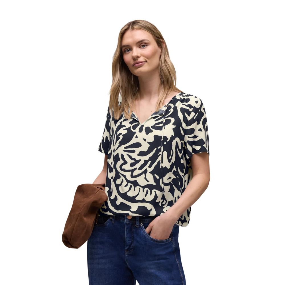 Blouse Street One bleue en viscose