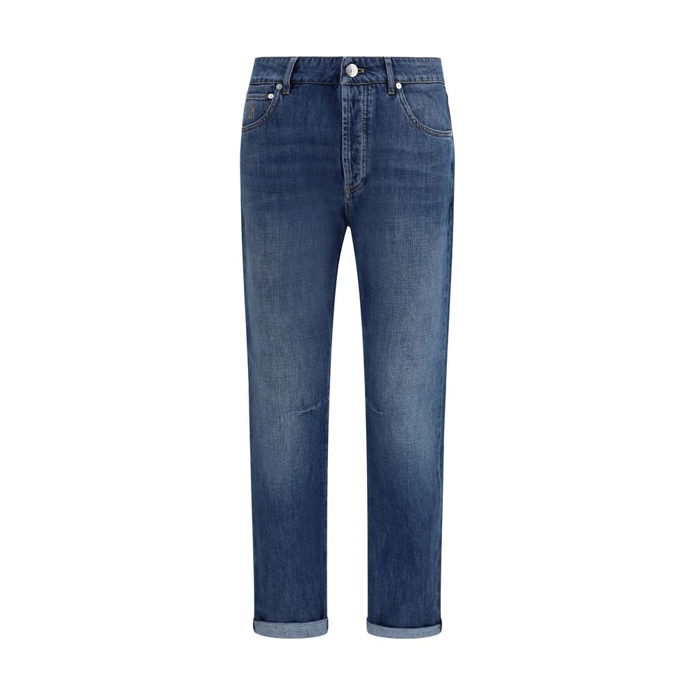 Brunello Cucinelli Blue Straight Leg Jeans for Men