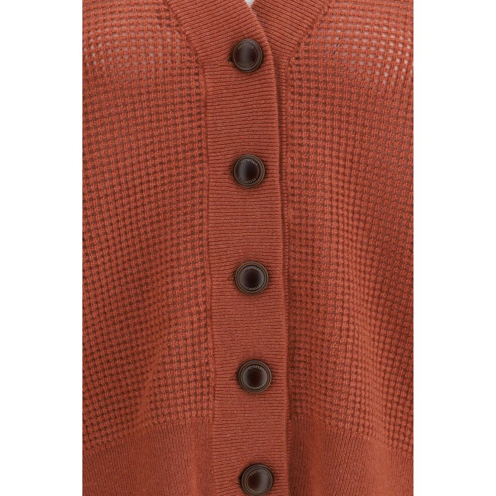 Brunello Cucinelli Orange Cardigan for Women detail view