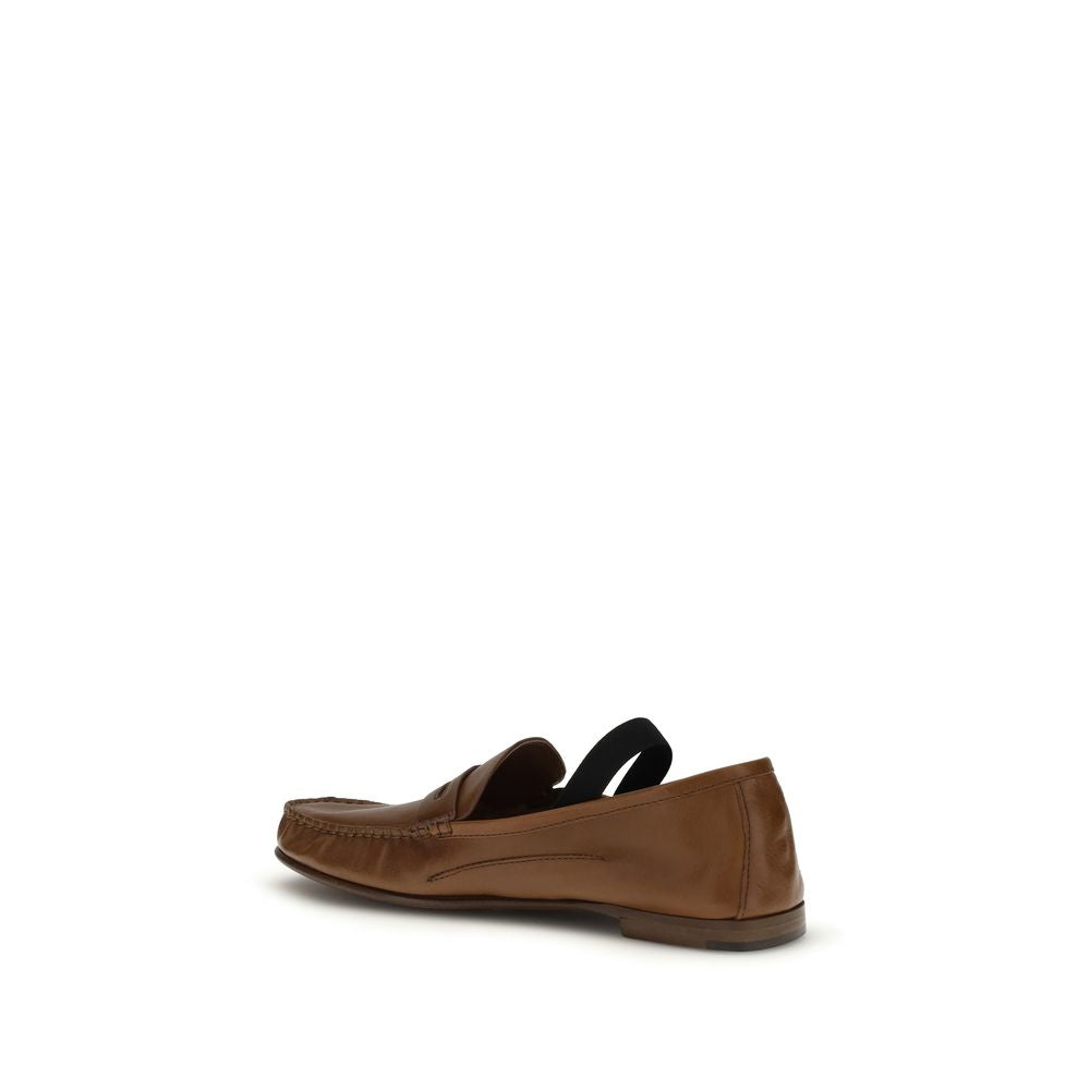 Versace Brown Slip On Loafers for Women detail view