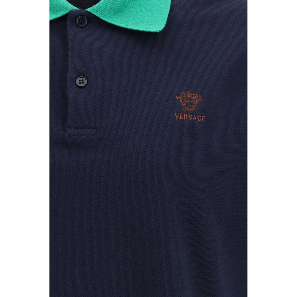 Versace Blue Polo Shirt for Men detail view