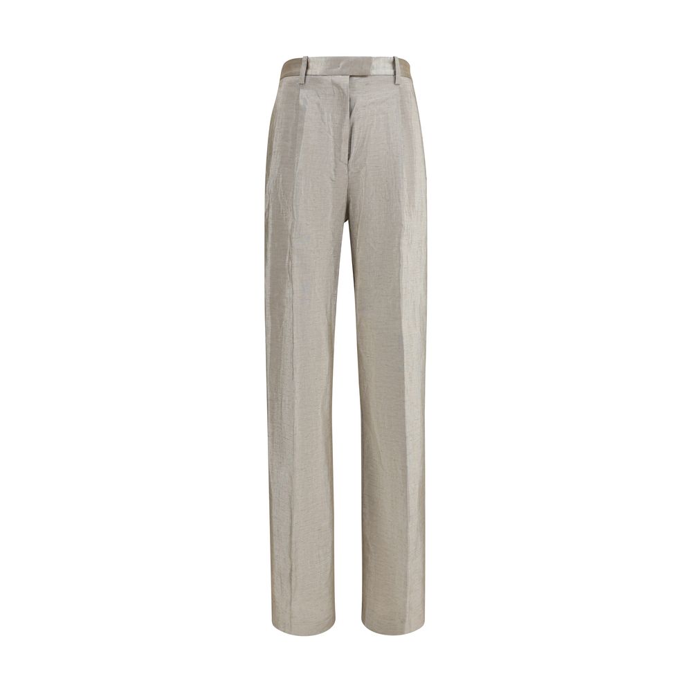 Forte_Forte Pantalon décontracté en polyester argenté