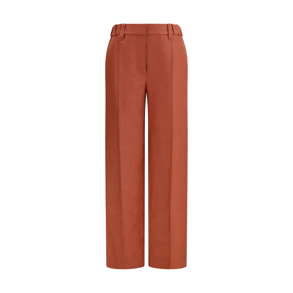 Pantalon décontracté en lin multicolore Brunello Cucinelli