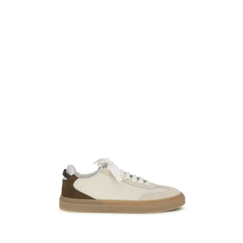 Baskets basses Brunello Cucinelli en cuir de veau beige Bos Taurus