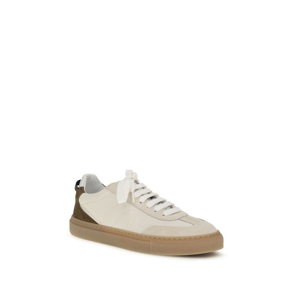 Baskets basses Brunello Cucinelli en cuir de veau beige Bos Taurus