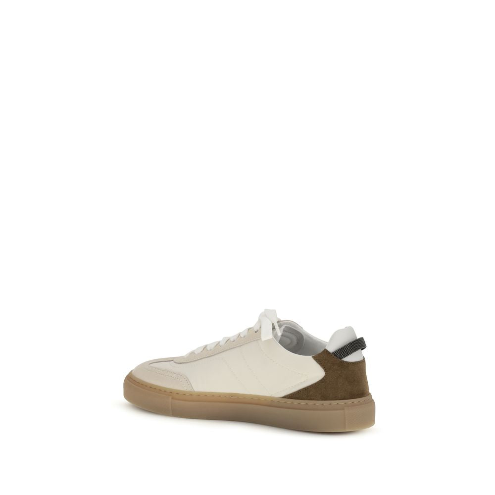 Baskets basses Brunello Cucinelli en cuir de veau beige Bos Taurus