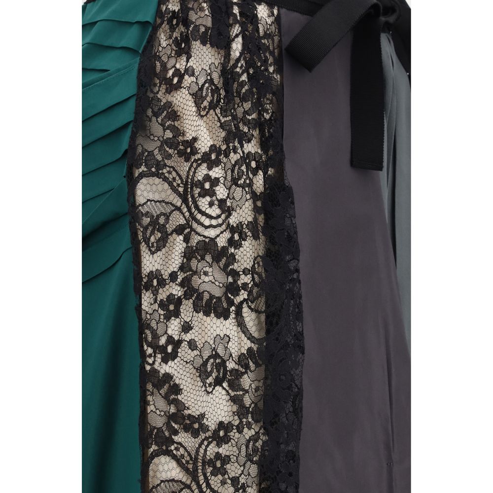 Jupe midi en soie multicolore Prada