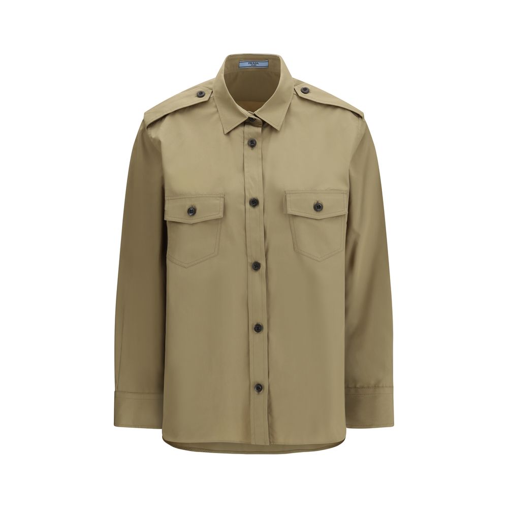Chemise en coton beige Prada
