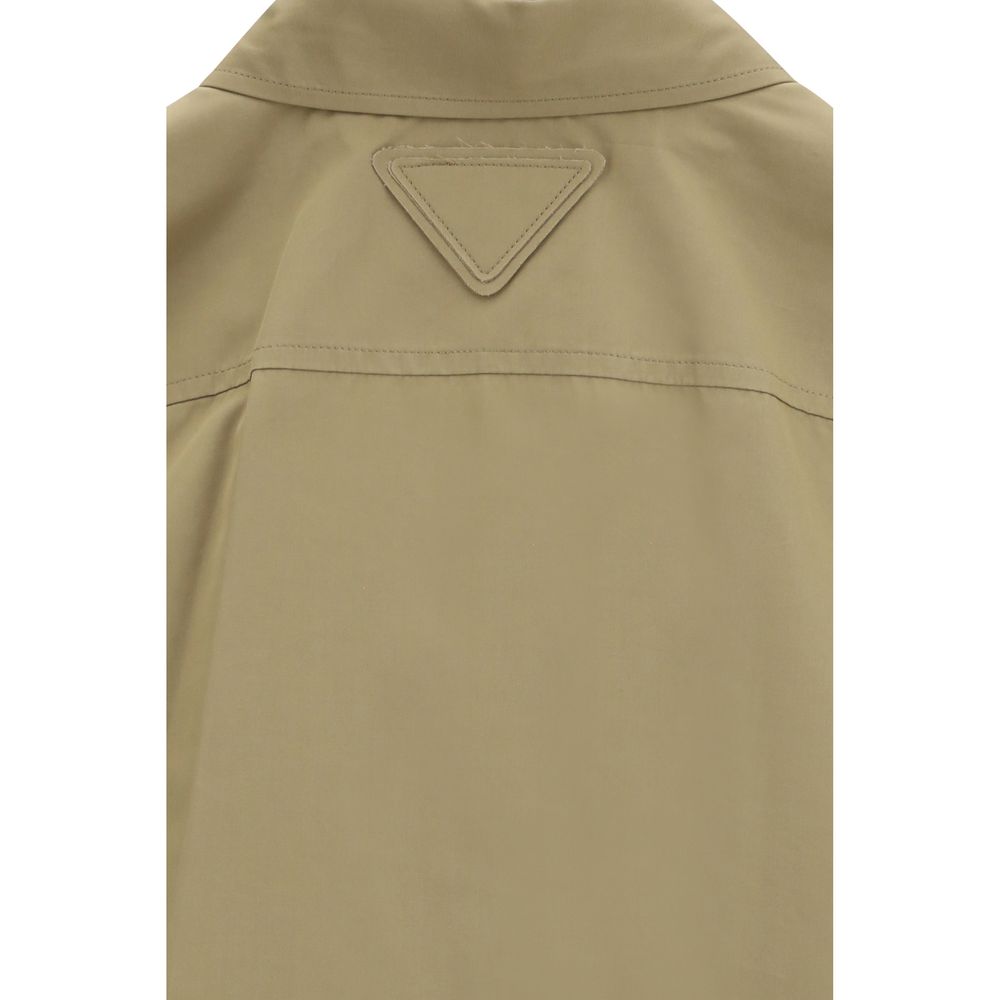 Chemise en coton beige Prada